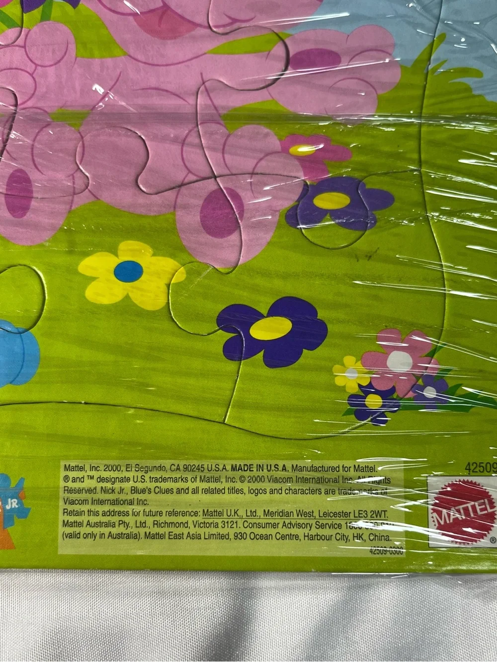 VTG 2000 Blue’s Clues Magenta Tray Puzzle 25 Pc Mattel Nick Jr Cardboard